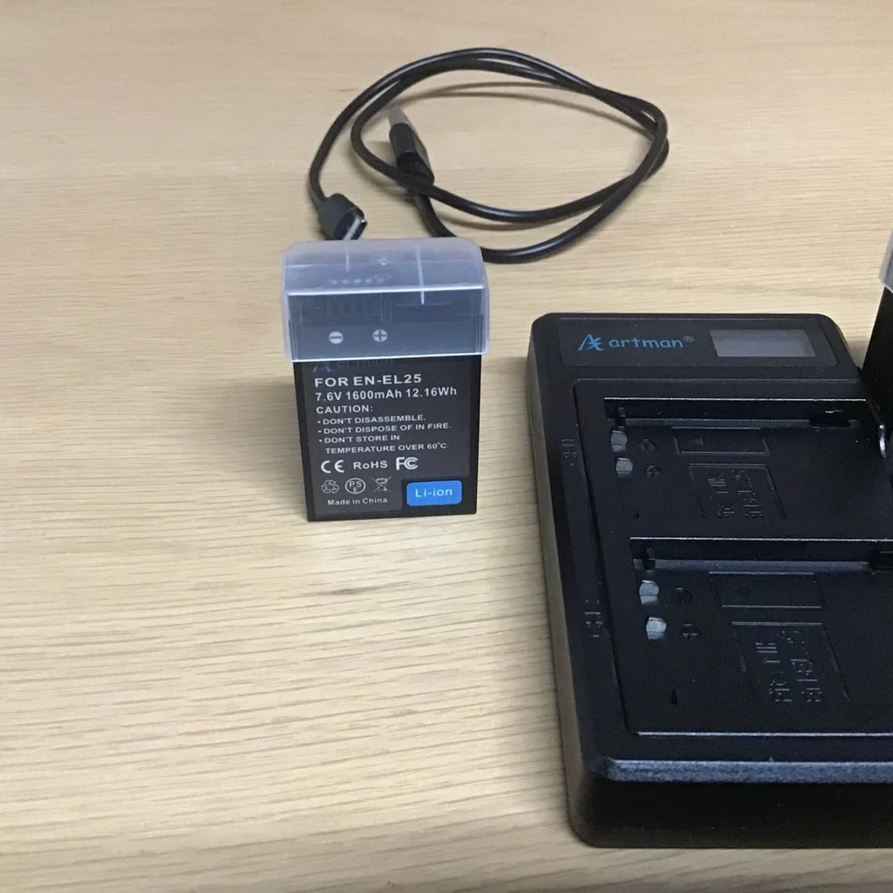 Artman EN-EL25 EN-EL25A Battery 2-Pack 1600mAh and USB-C LCD Dual Charger Nikon